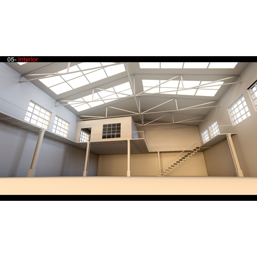 Industrial Sheds 3D Model – High Detail, Game-Ready Formats - View 5