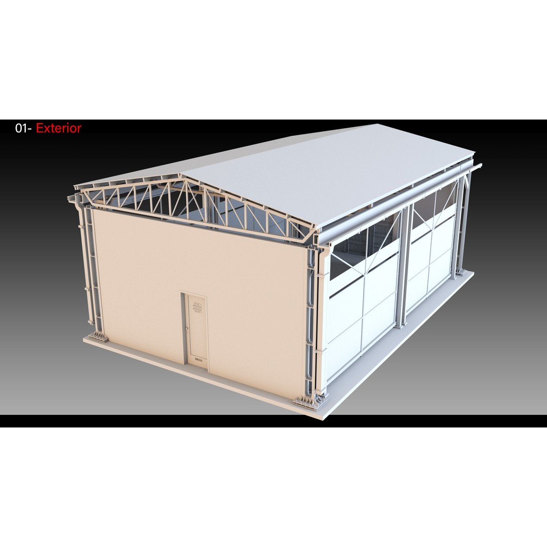Industrial Sheds 3D Model – High Detail, Game-Ready Formats - View 6