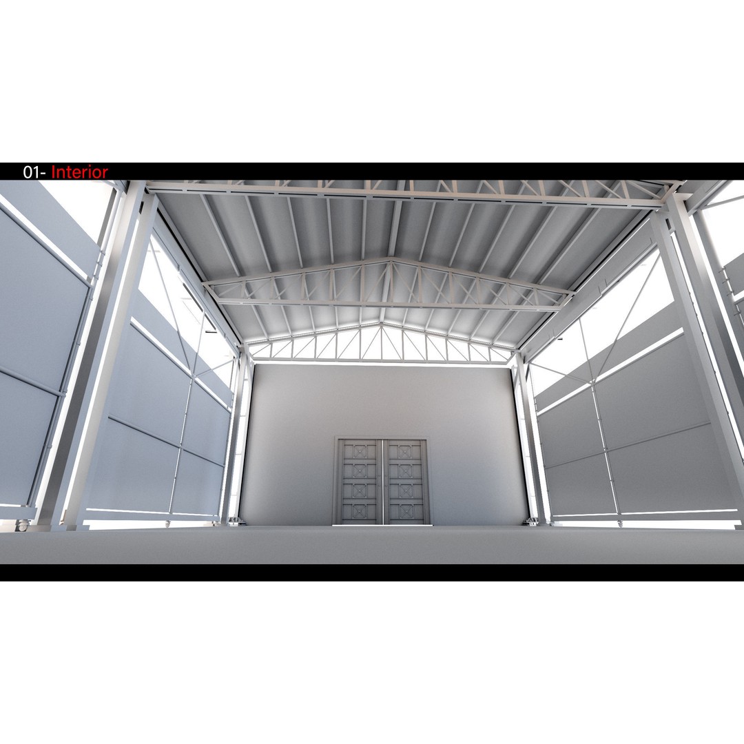 Industrial Sheds 3D Model – High Detail, Game-Ready Formats - View 7
