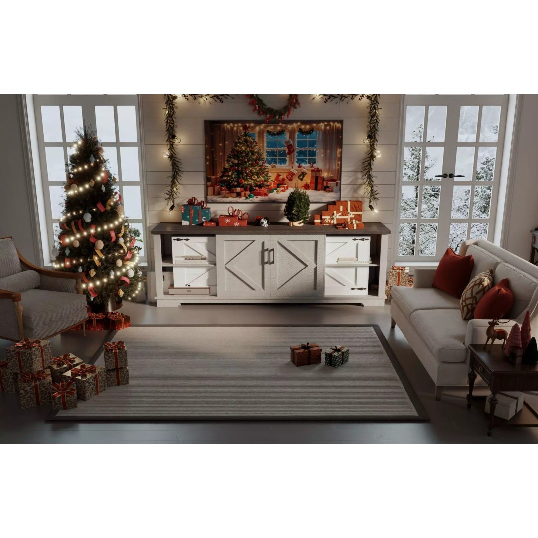 Cozy Christmas Living Room 3D Model – Low Poly PBR Asset, FBX - View 3