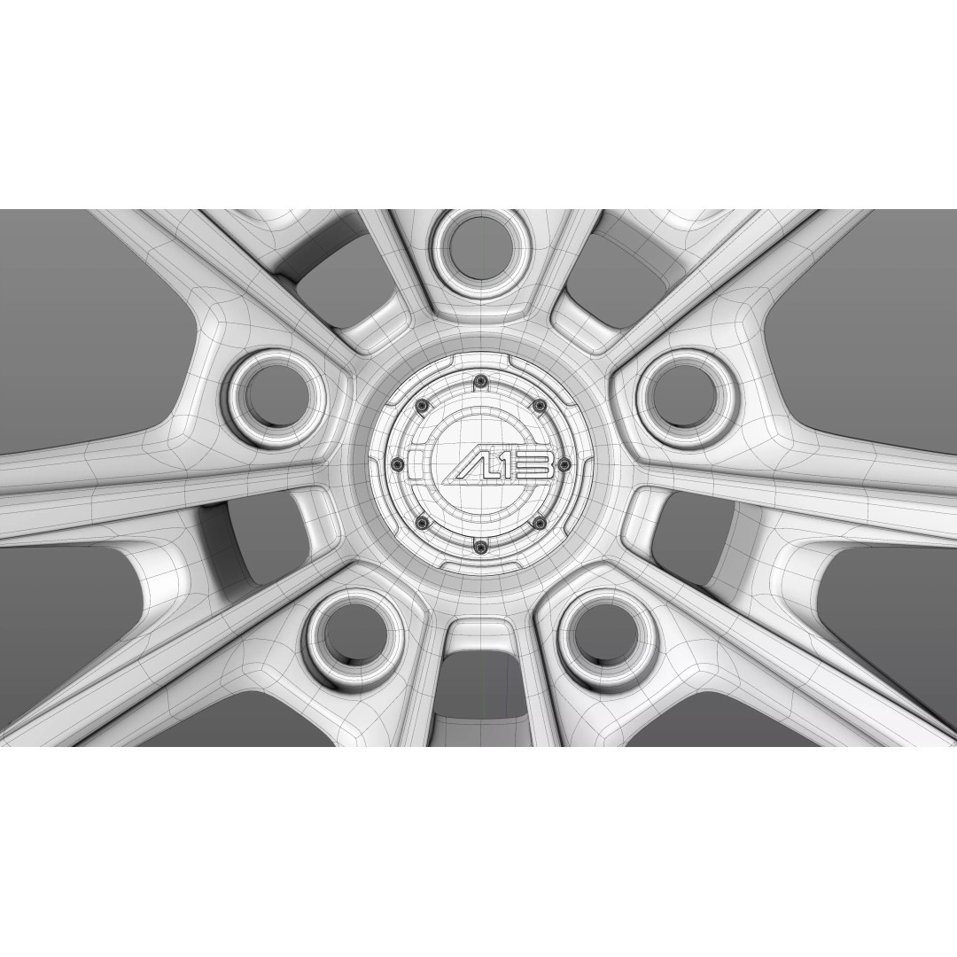 AL13 R80 109R Rim 3D Model – Low Poly Game Asset, FBX, OBJ, Blender - View 30