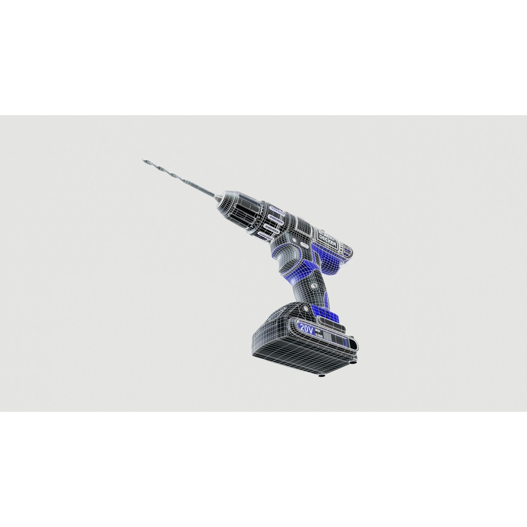 Power Drill 3D Model – Low Poly PBR Game Asset, FBX