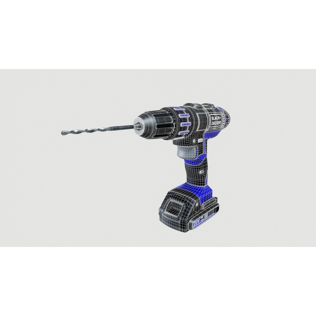 Power Drill 3D Model – Low Poly PBR Game Asset, FBX - View 11