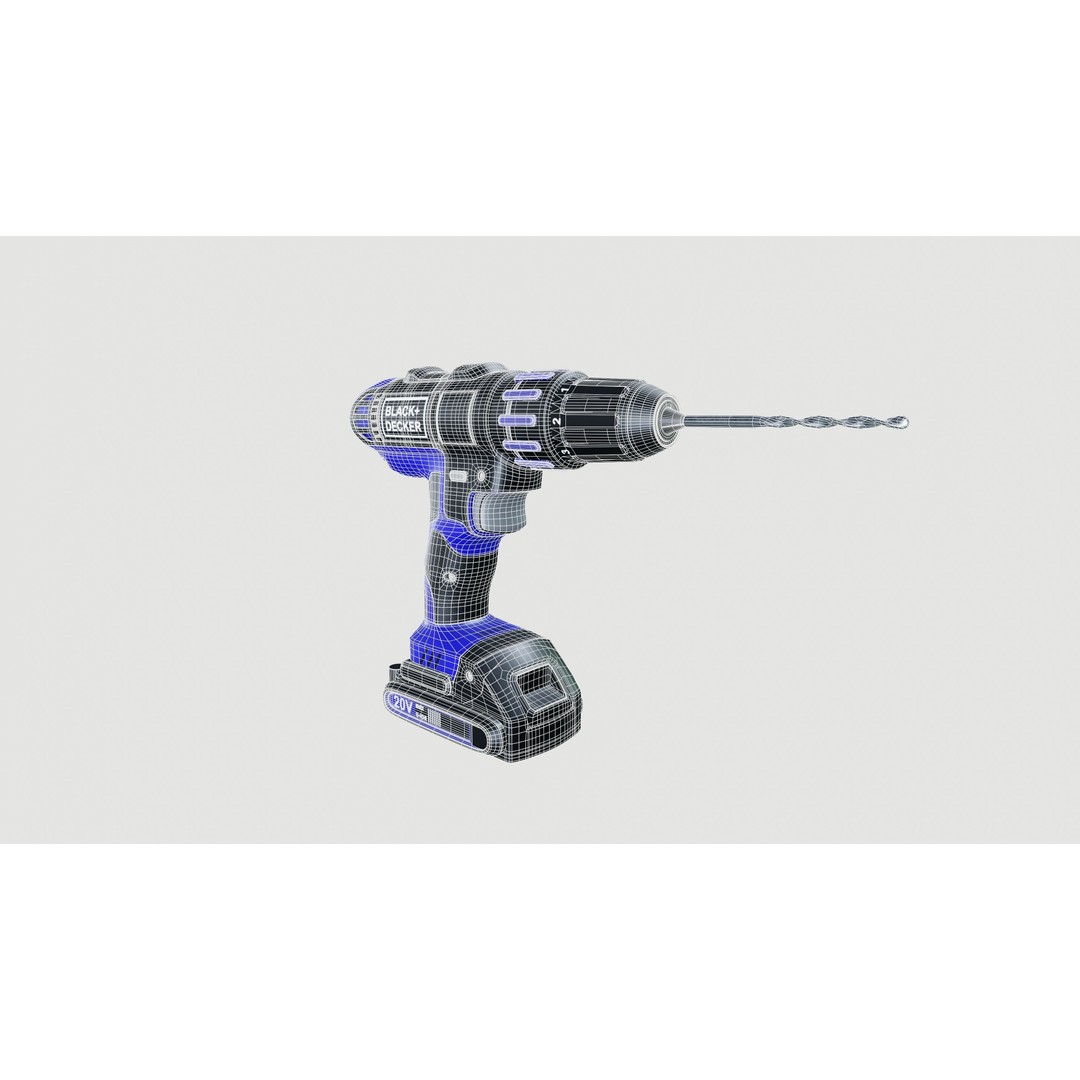 Power Drill 3D Model – Low Poly PBR Game Asset, FBX - View 12