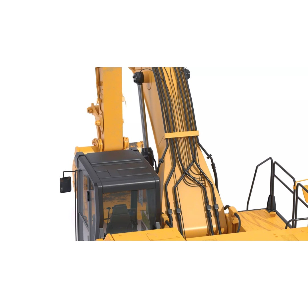 CAT Large Excavator 336 3D Model – High Poly PBR Asset, FBX & OBJ