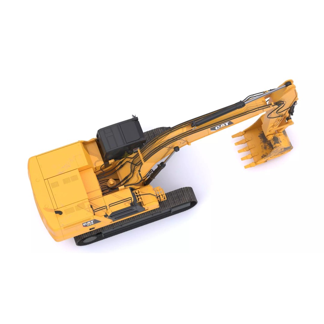 CAT Large Excavator 336 3D Model – High Poly PBR Asset, FBX & OBJ - View 11