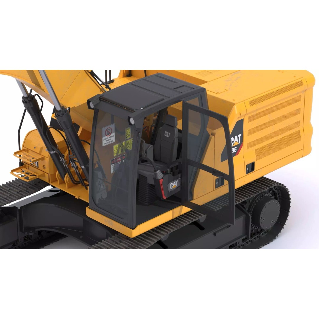 CAT Large Excavator 336 3D Model – High Poly PBR Asset, FBX & OBJ - View 16