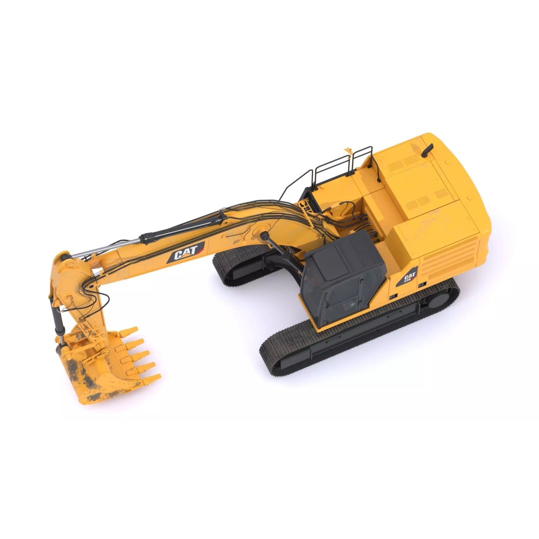CAT Large Excavator 336 3D Model – High Poly PBR Asset, FBX & OBJ - View 7