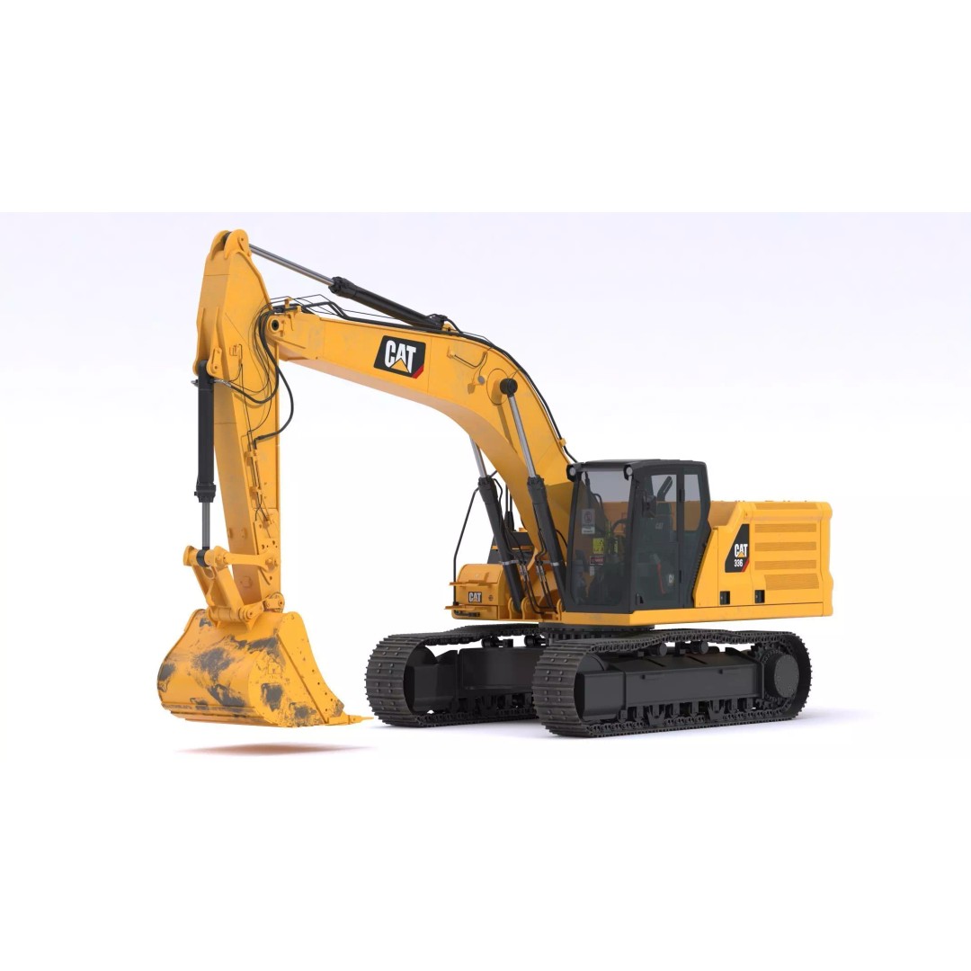 CAT Large Excavator 336 3D Model – High Poly PBR Asset, FBX & OBJ - View 8
