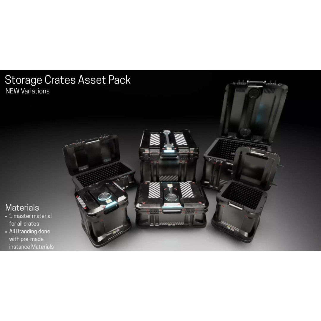 Standard Storage Crate 3D Model – Low Poly Game Asset, FBX & OBJ - View 10