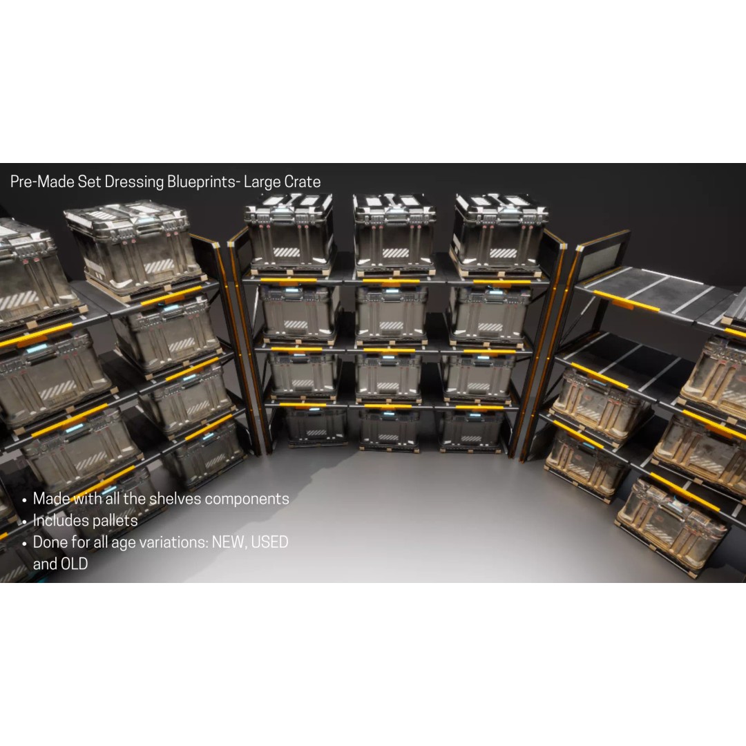 Standard Storage Crate 3D Model – Low Poly Game Asset, FBX & OBJ - View 12