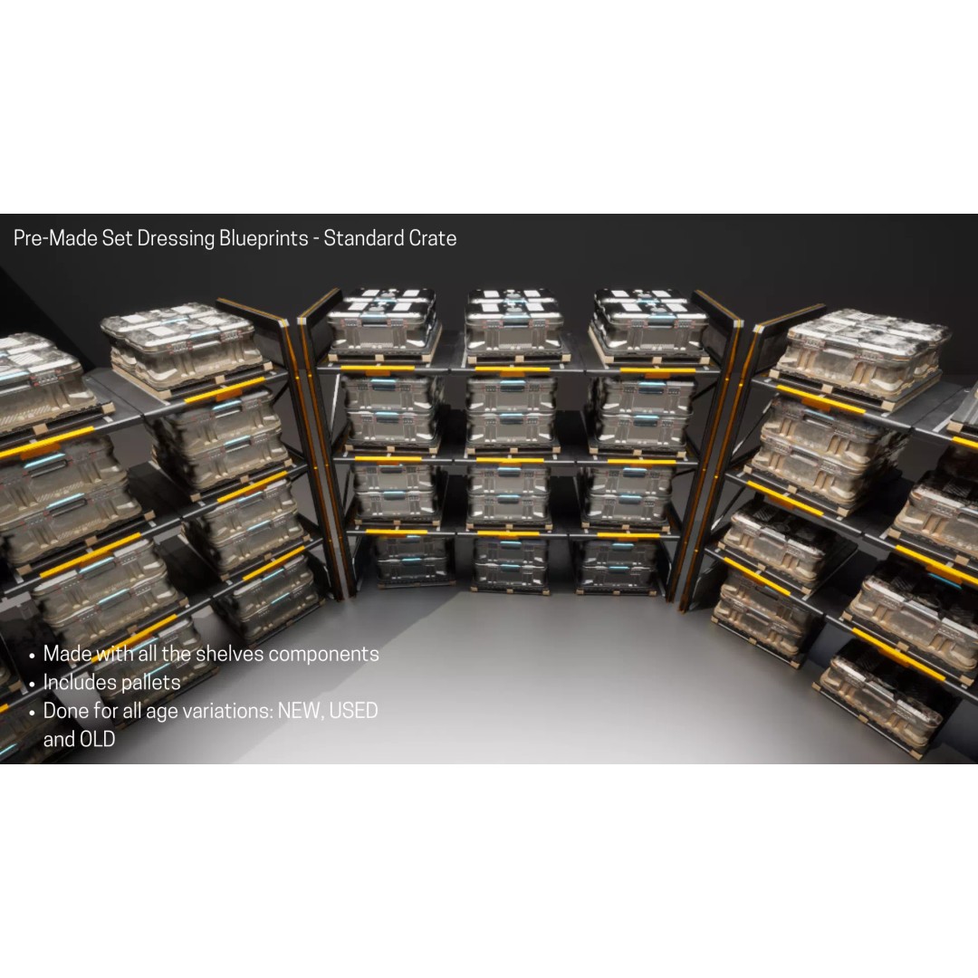 Standard Storage Crate 3D Model – Low Poly Game Asset, FBX & OBJ - View 13