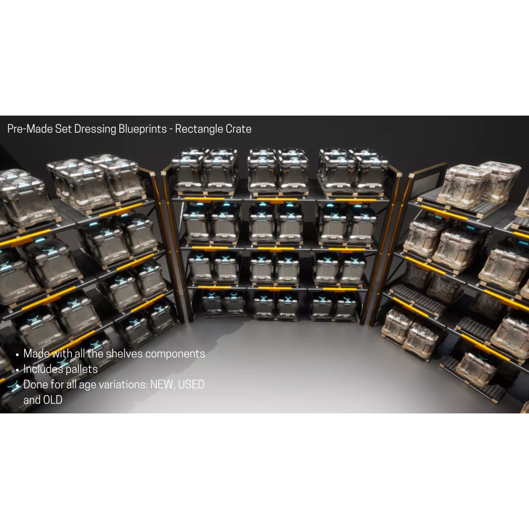 Standard Storage Crate 3D Model – Low Poly Game Asset, FBX & OBJ - View 14