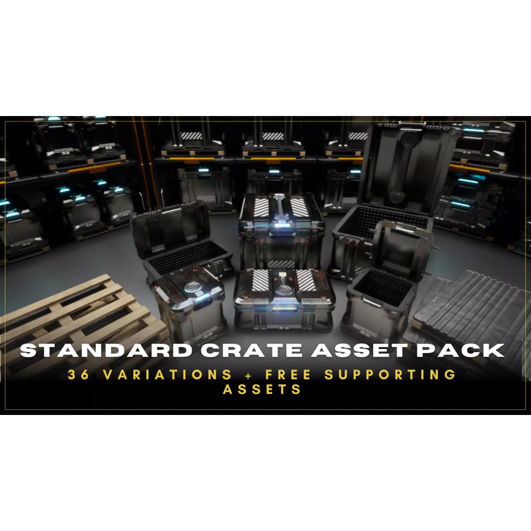 Standard Storage Crate 3D Model – Low Poly Game Asset, FBX & OBJ - View 2