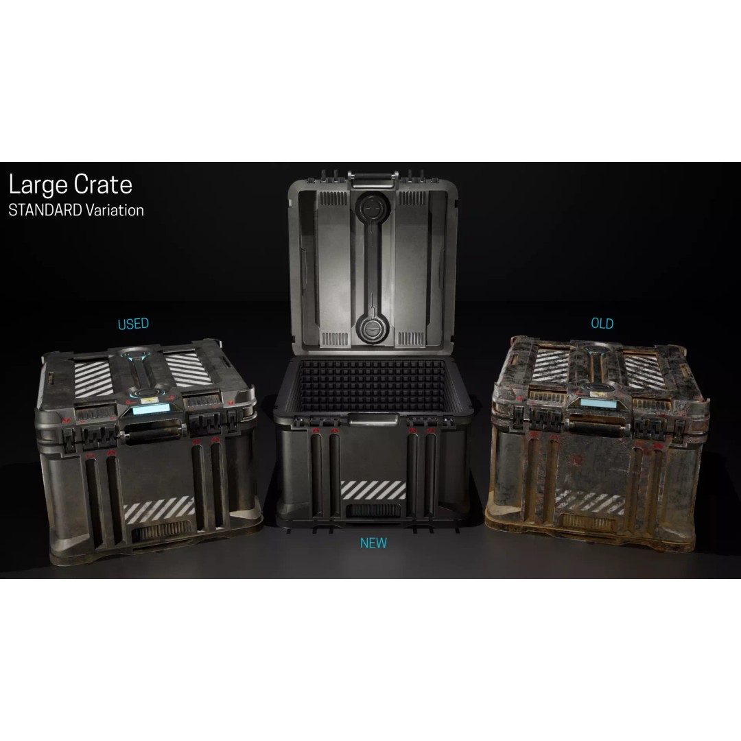 Standard Storage Crate 3D Model – Low Poly Game Asset, FBX & OBJ - View 5