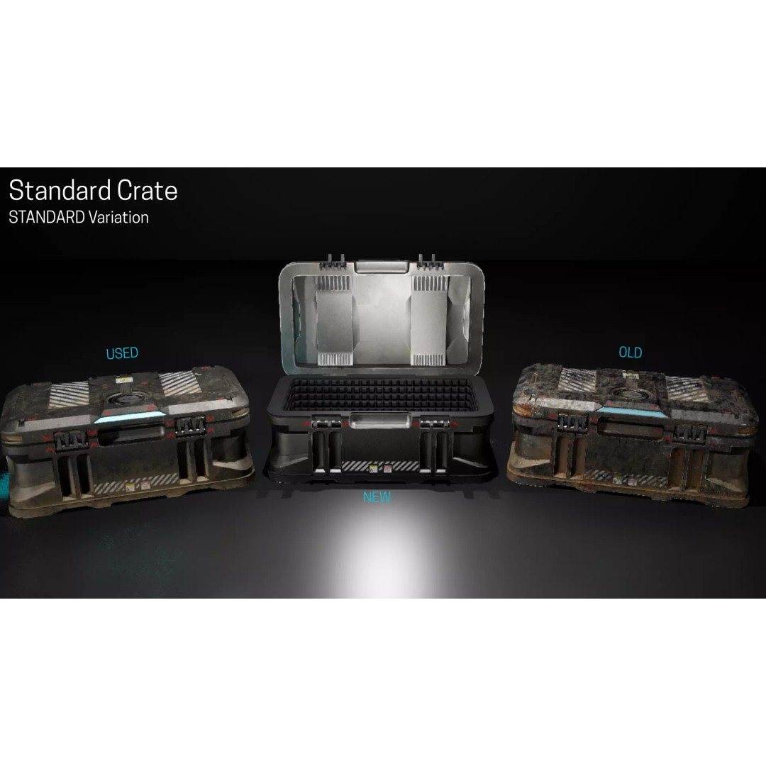 Standard Storage Crate 3D Model – Low Poly Game Asset, FBX & OBJ - View 7