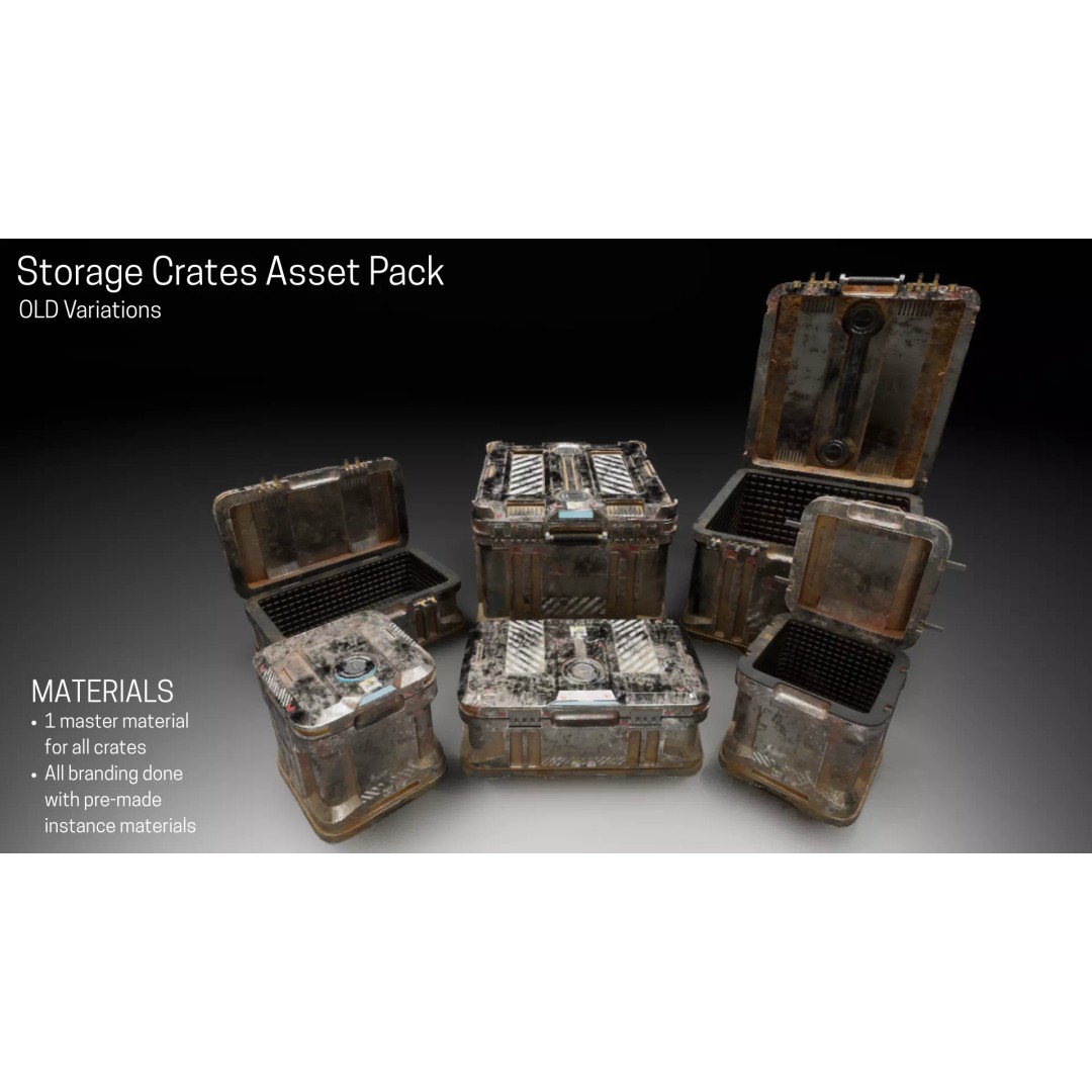 Standard Storage Crate 3D Model – Low Poly Game Asset, FBX & OBJ - View 8