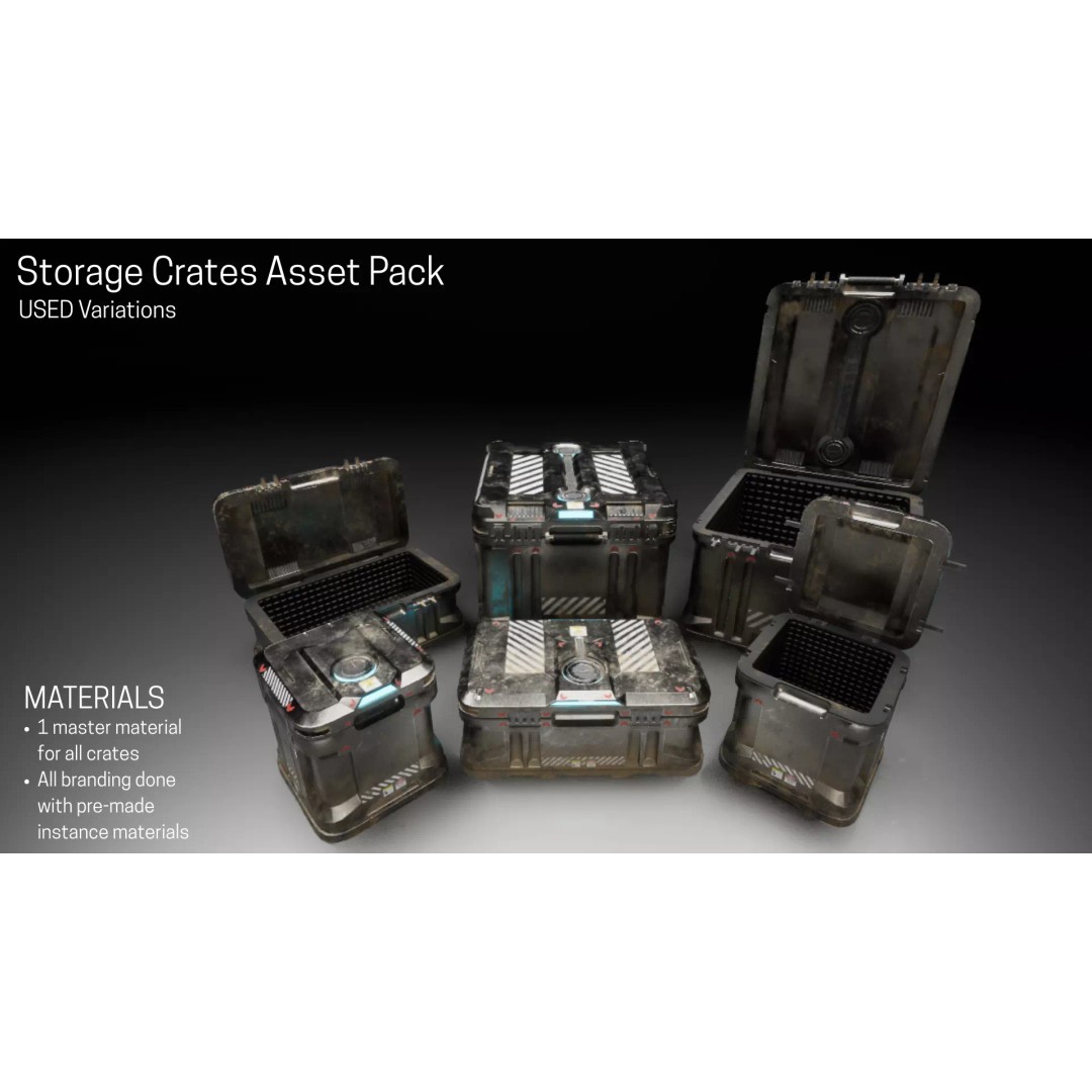 Standard Storage Crate 3D Model – Low Poly Game Asset, FBX & OBJ - View 9