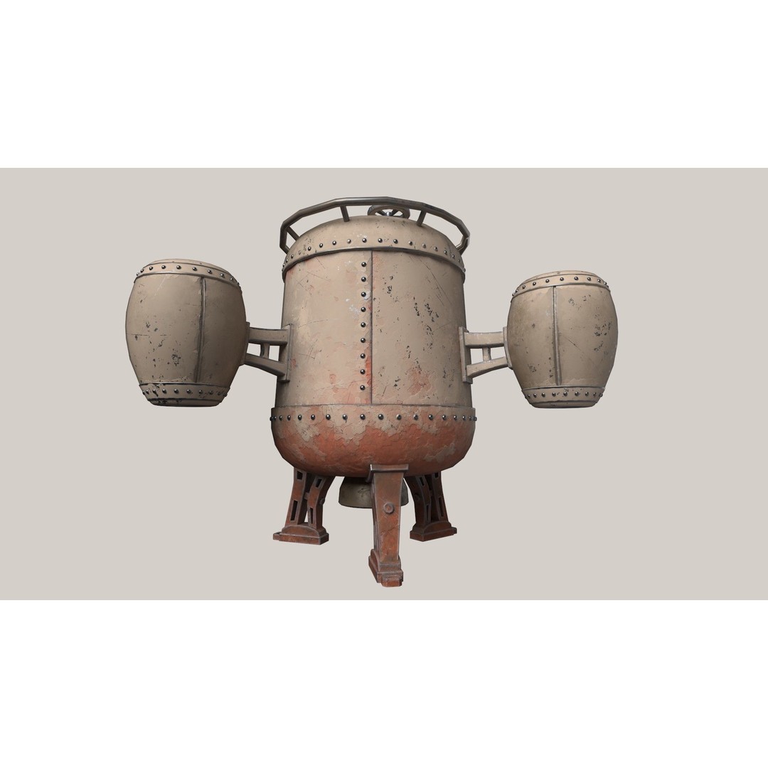 Stylized Flying Machine 3D Model – Low Poly Game Asset, FBX, OBJ - View 14
