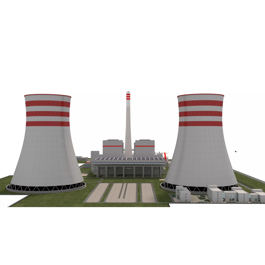 Power Plant 3D Model – Detailed Industrial Facility, FBX, OBJ - View 10