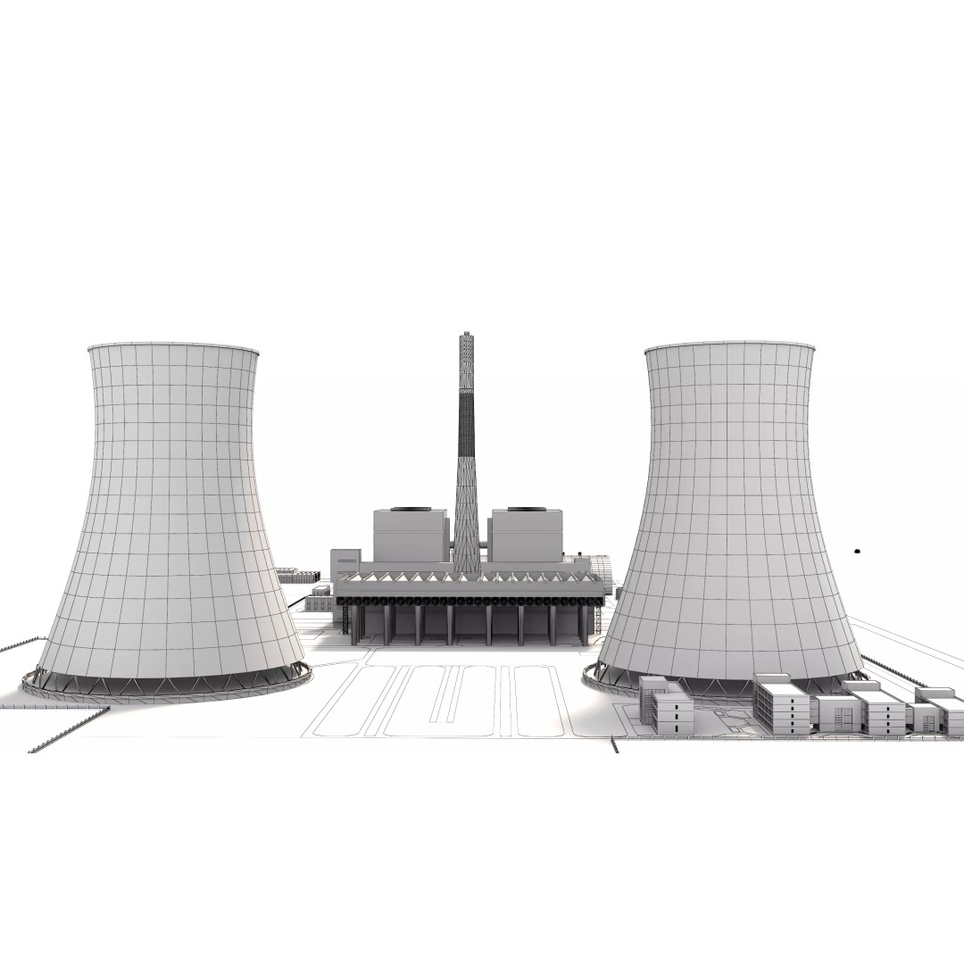 Power Plant 3D Model – Detailed Industrial Facility, FBX, OBJ - View 21