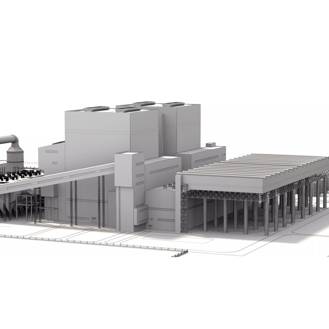 Power Plant 3D Model – Detailed Industrial Facility, FBX, OBJ - View 24
