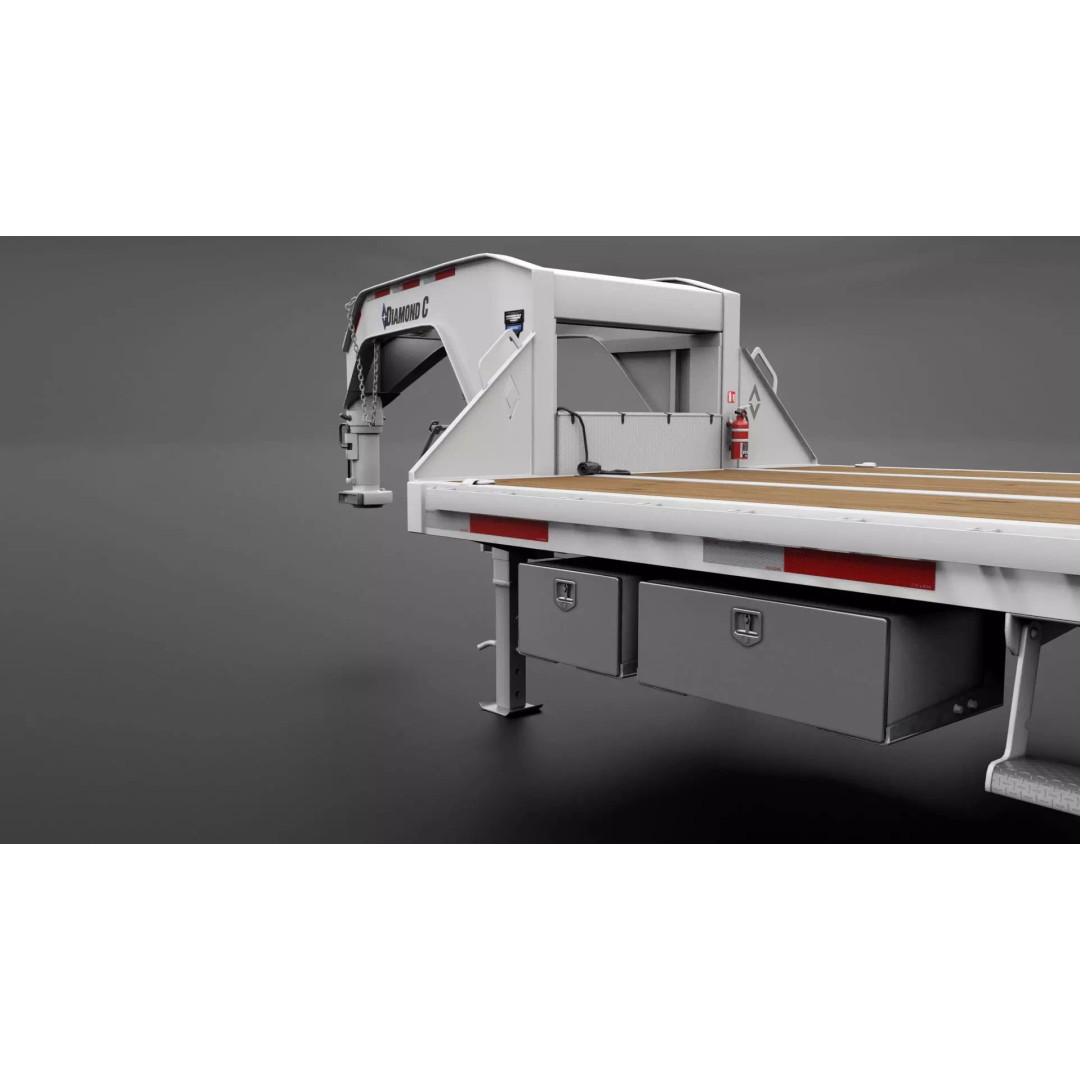 Gooseneck Flatbed Ramp Trailer 3D Model – Game Ready, PBR, Blender - View 18