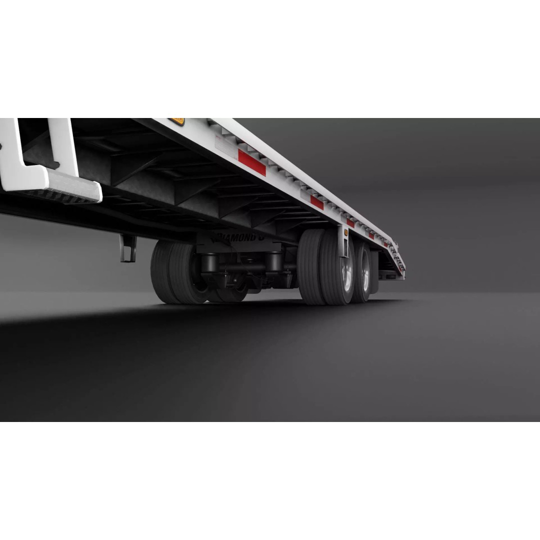 Gooseneck Flatbed Ramp Trailer 3D Model – Game Ready, PBR, Blender - View 19