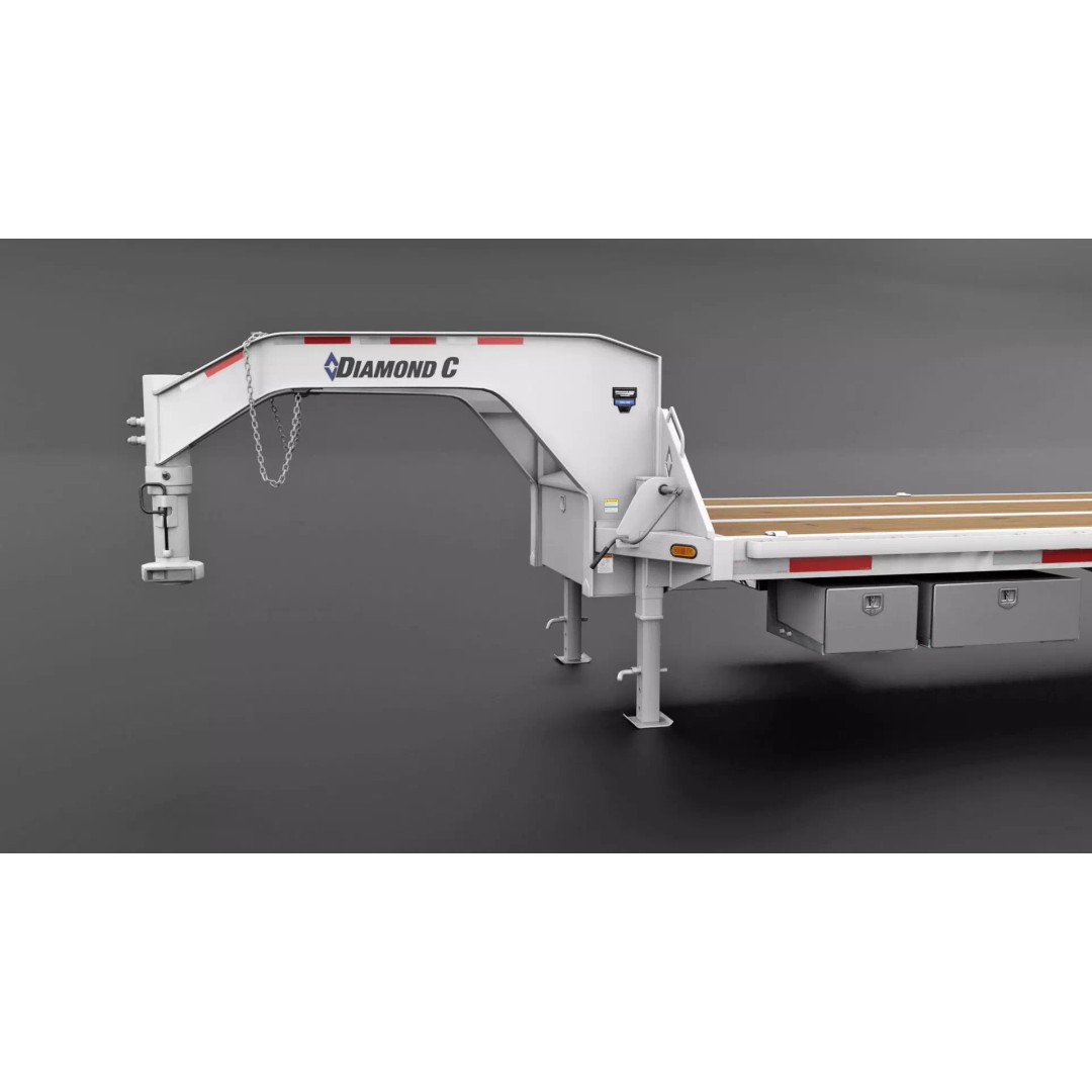 Gooseneck Flatbed Ramp Trailer 3D Model – Game Ready, PBR, Blender - View 3