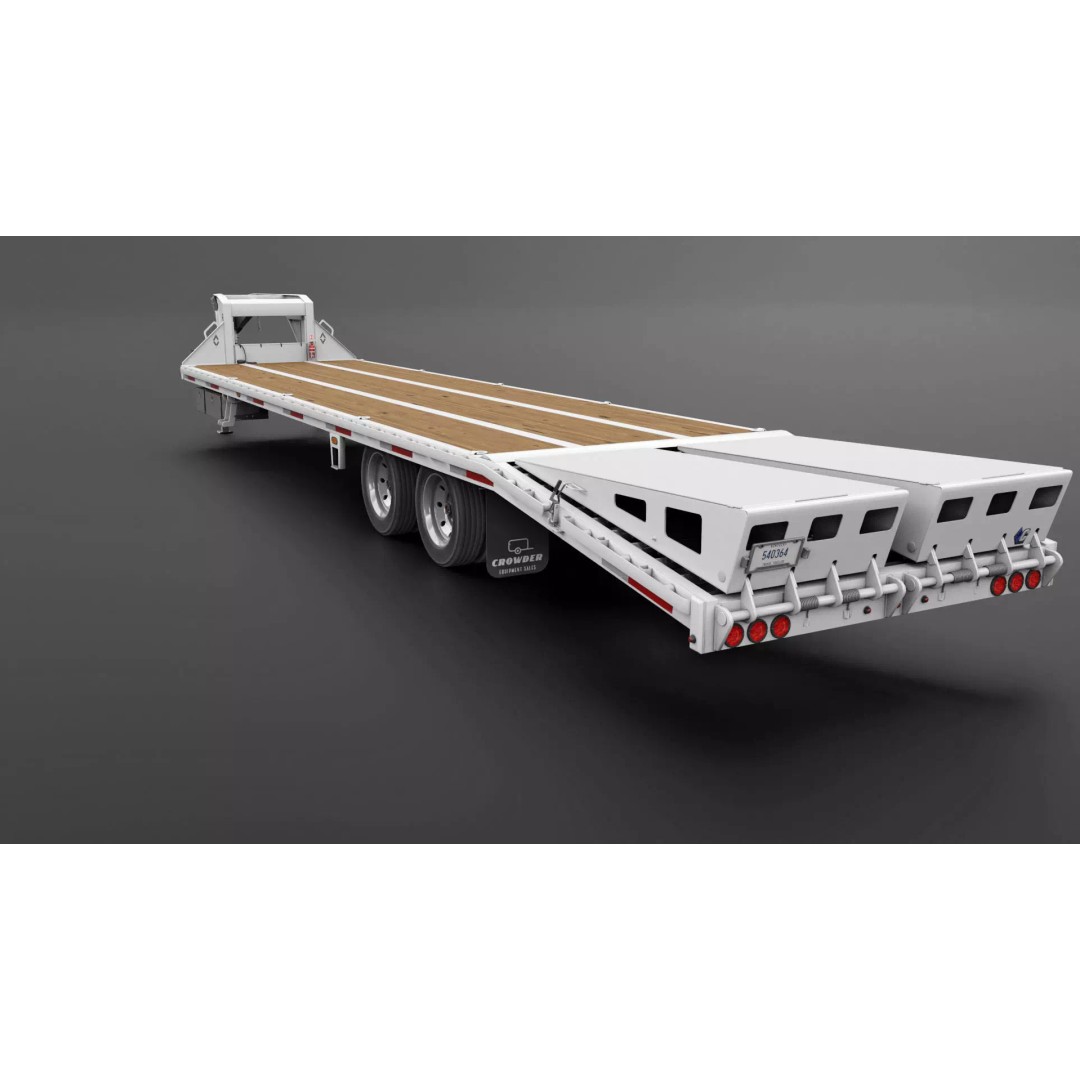 Gooseneck Flatbed Ramp Trailer 3D Model – Game Ready, PBR, Blender - View 4