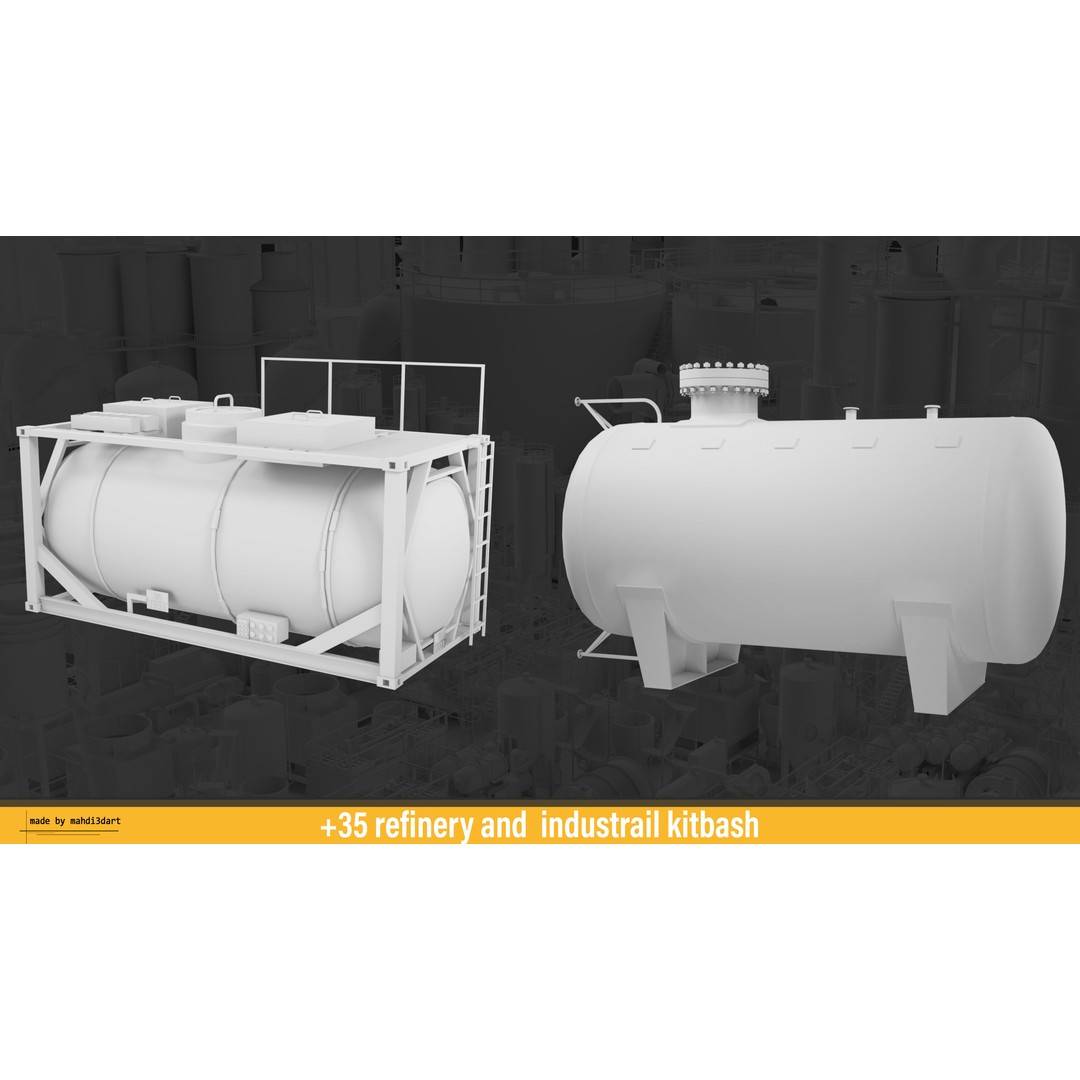 Refinery Industrial Kitbash 3D Model – High Detail Game Asset, FBX - View 15