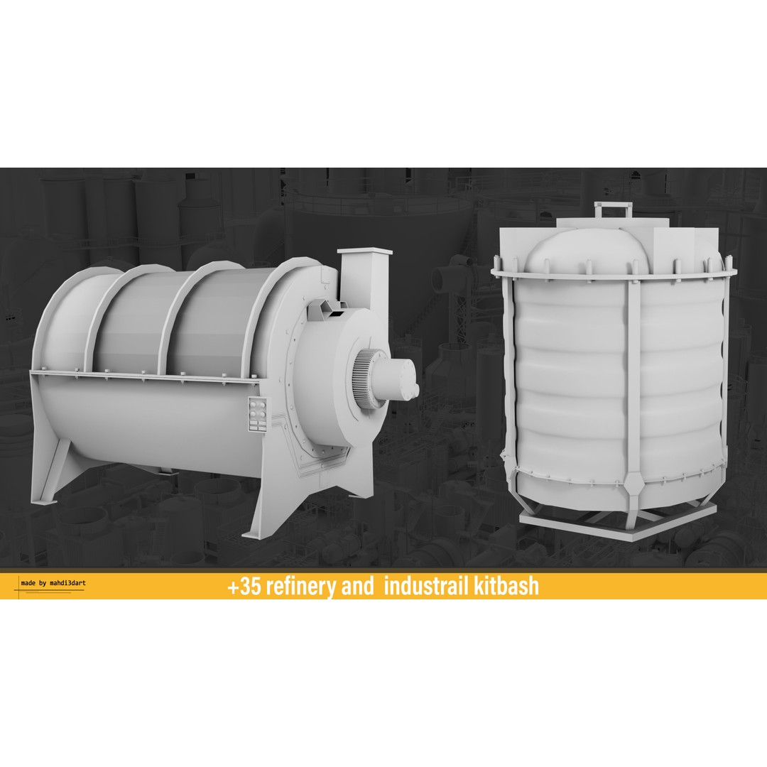 Refinery Industrial Kitbash 3D Model – High Detail Game Asset, FBX - View 16