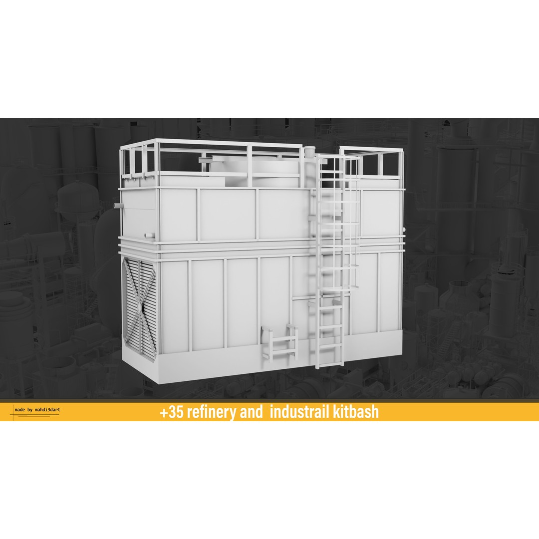 Refinery Industrial Kitbash 3D Model – High Detail Game Asset, FBX - View 19