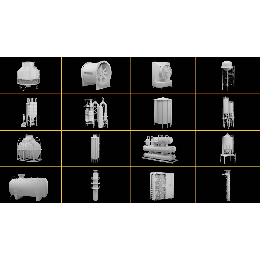 Refinery Industrial Kitbash 3D Model – High Detail Game Asset, FBX - View 24