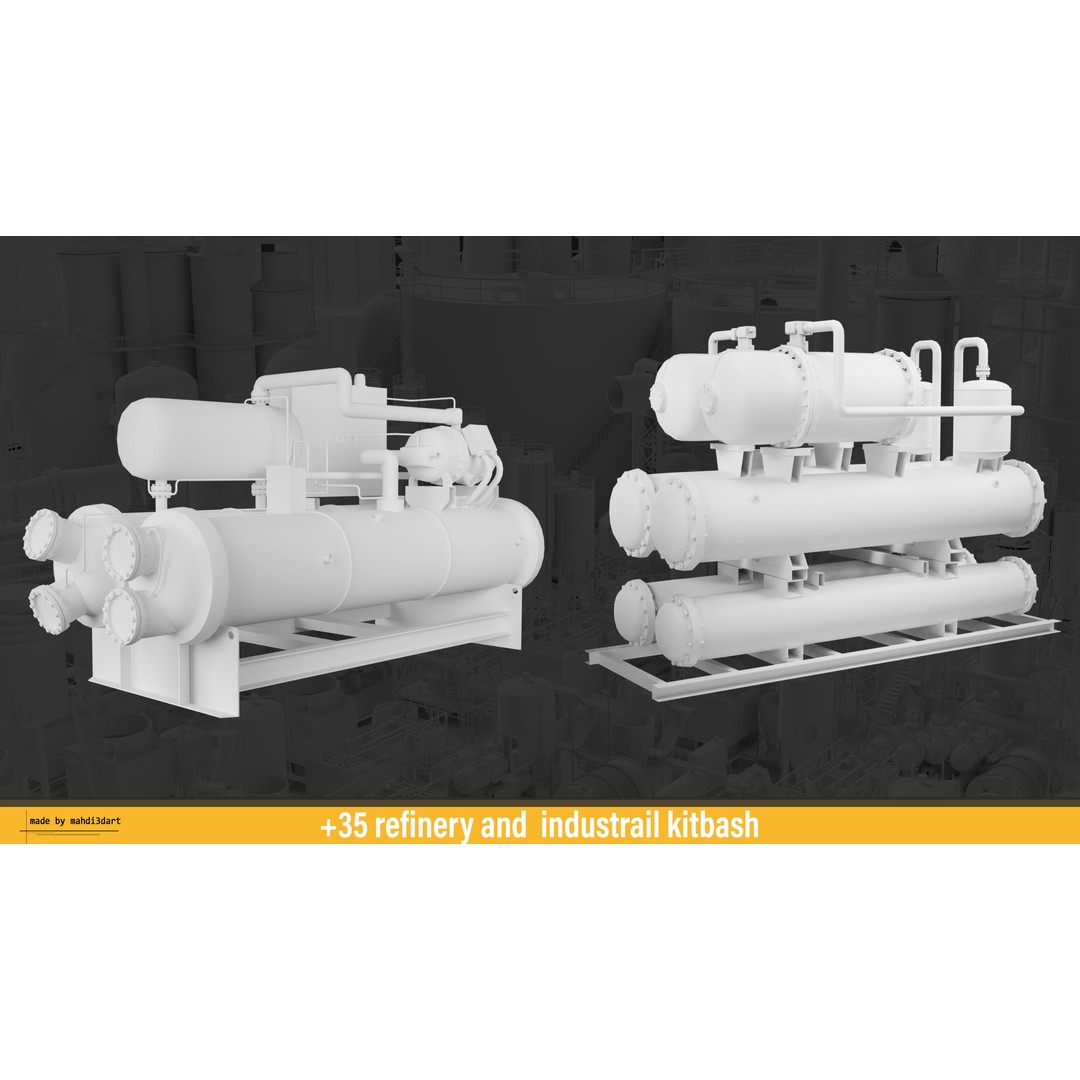 Refinery Industrial Kitbash 3D Model – High Detail Game Asset, FBX - View 8