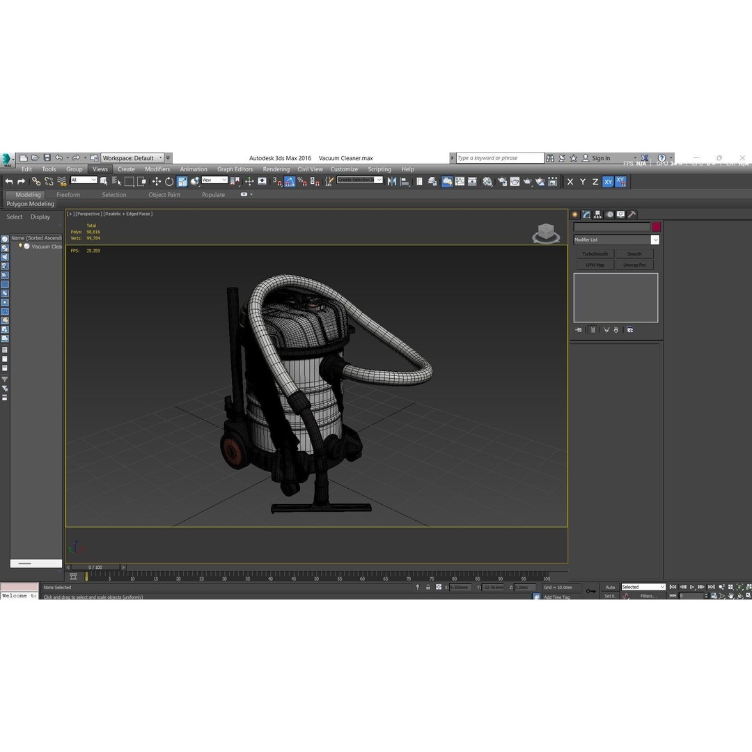Akitas Wet & Dry Vacuum Cleaner 3D Model – Low Poly PBR Asset, FBX, OBJ