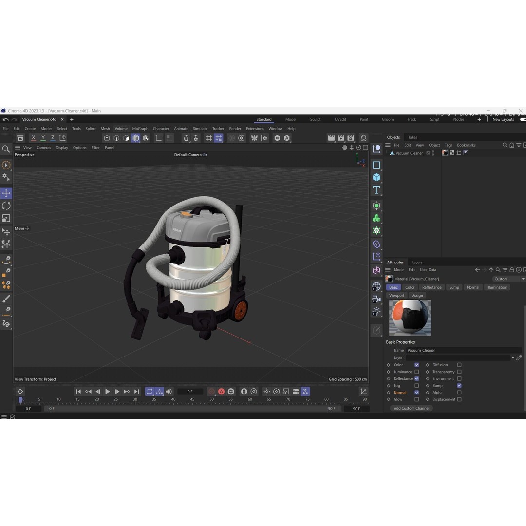 Akitas Wet & Dry Vacuum Cleaner 3D Model – Low Poly PBR Asset, FBX, OBJ - View 19