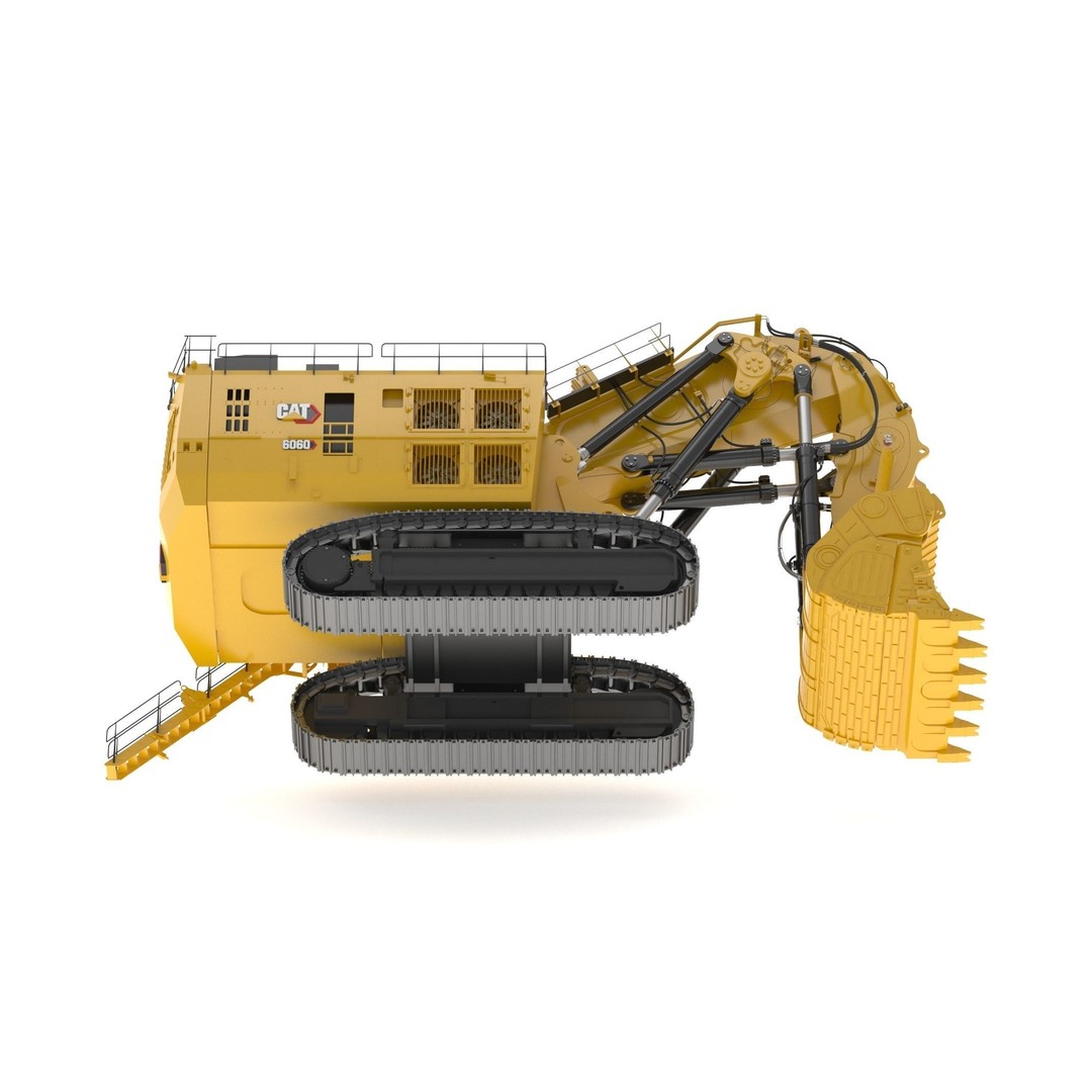 CAT 6060 Hydraulic Mining Shovel 3D Model – High Quality PBR Asset, FBX/OBJ - View 11