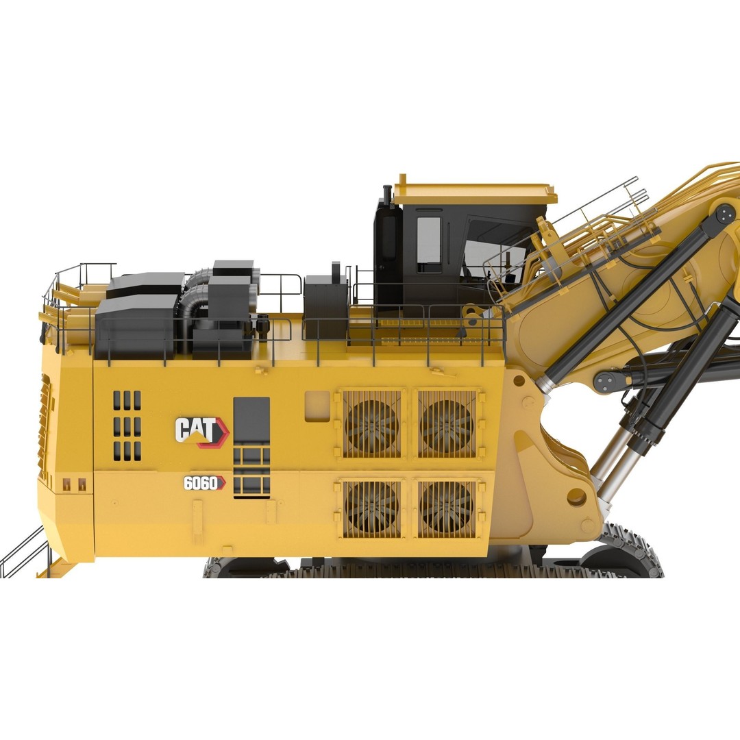 CAT 6060 Hydraulic Mining Shovel 3D Model – High Quality PBR Asset, FBX/OBJ - View 16