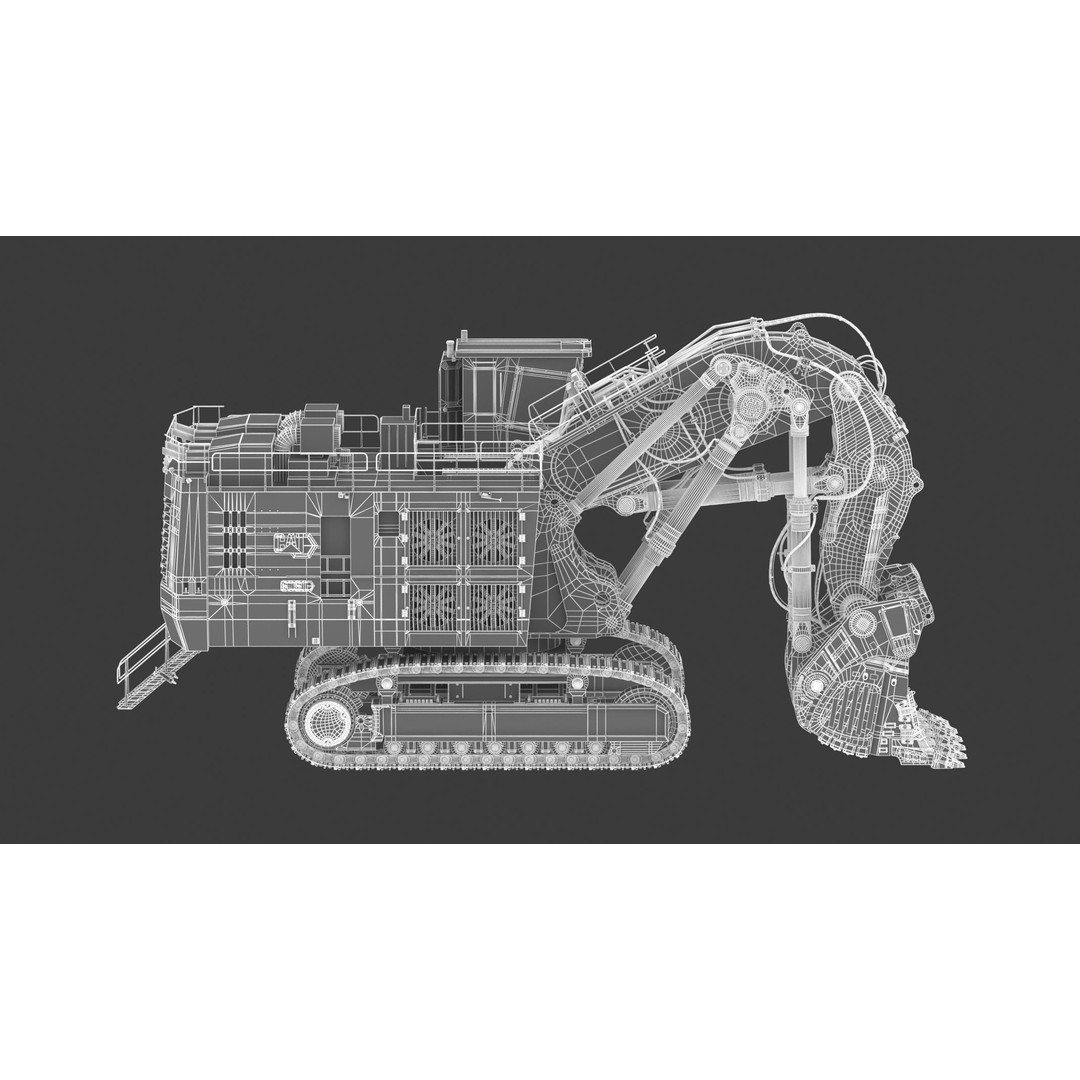 CAT 6060 Hydraulic Mining Shovel 3D Model – High Quality PBR Asset, FBX/OBJ - View 27