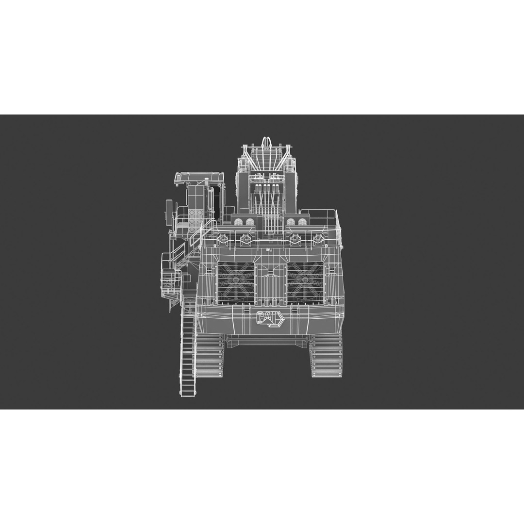 CAT 6060 Hydraulic Mining Shovel 3D Model – High Quality PBR Asset, FBX/OBJ - View 29