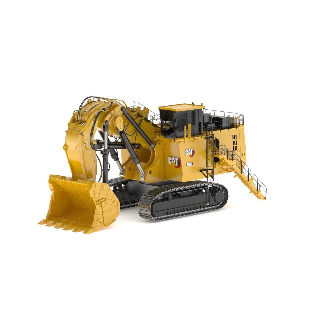 CAT 6060 Hydraulic Mining Shovel 3D Model – High Quality PBR Asset, FBX/OBJ - View 3
