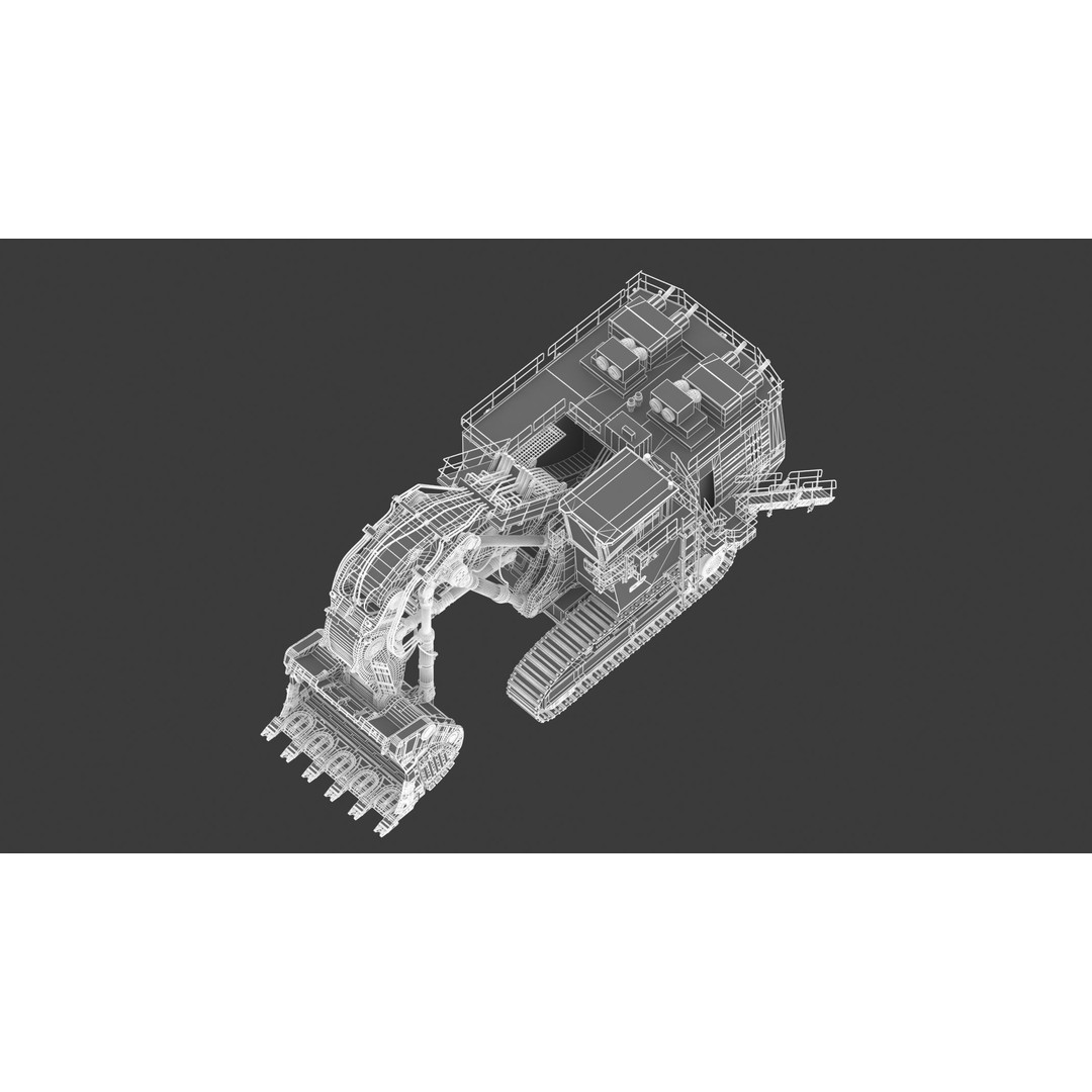 CAT 6060 Hydraulic Mining Shovel 3D Model – High Quality PBR Asset, FBX/OBJ - View 31