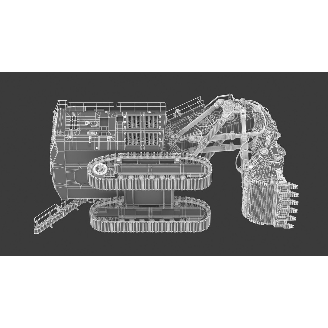 CAT 6060 Hydraulic Mining Shovel 3D Model – High Quality PBR Asset, FBX/OBJ - View 32
