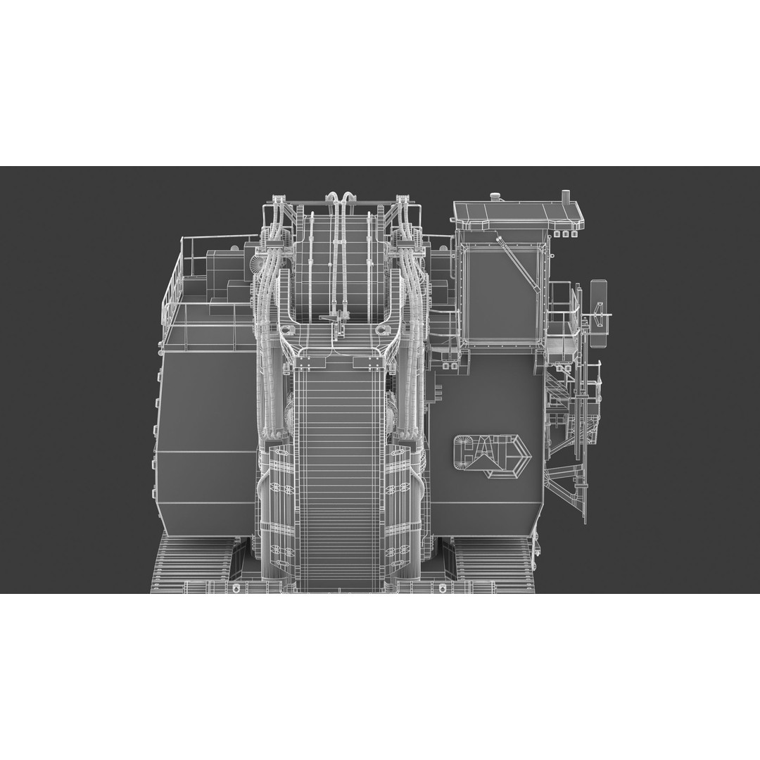 CAT 6060 Hydraulic Mining Shovel 3D Model – High Quality PBR Asset, FBX/OBJ - View 35