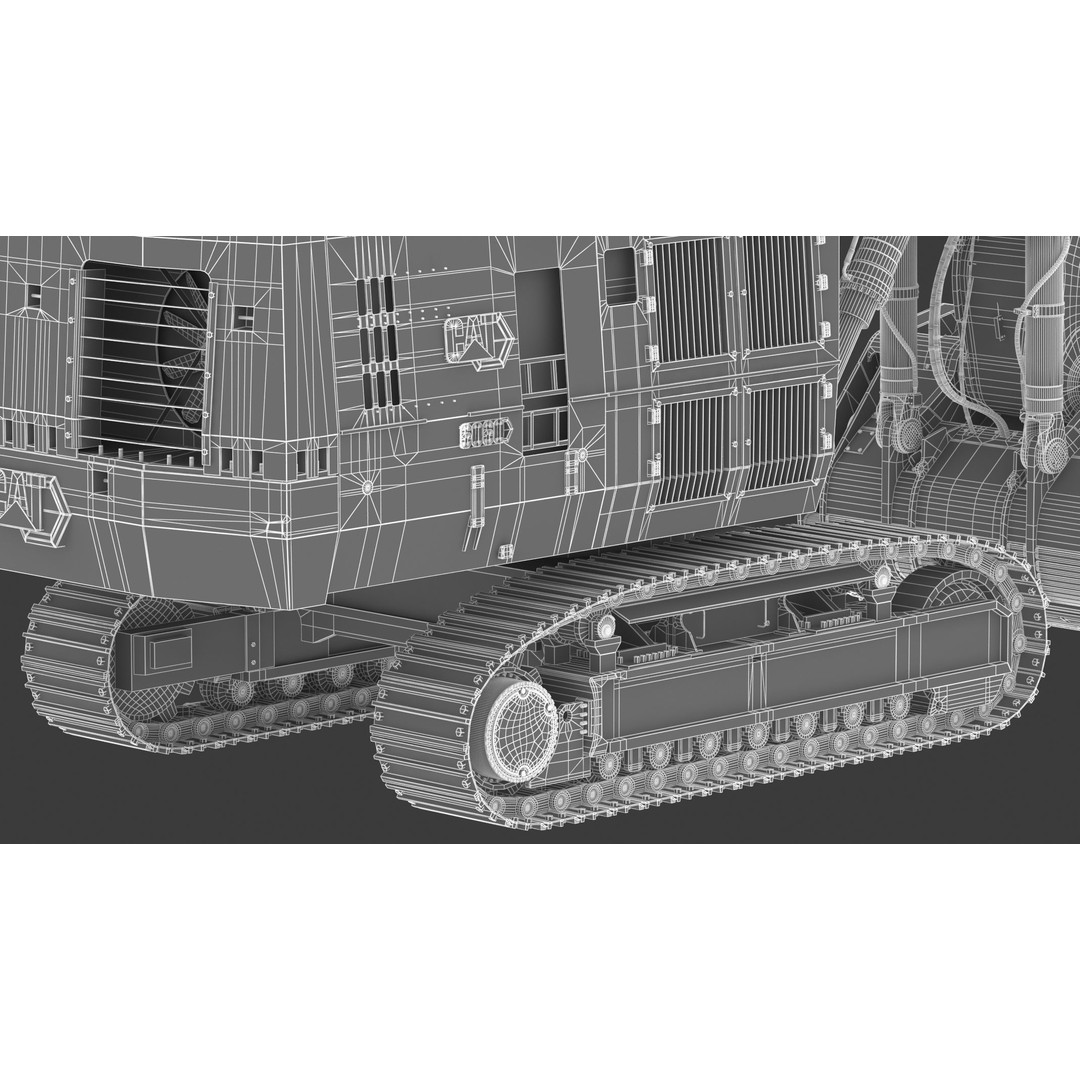 CAT 6060 Hydraulic Mining Shovel 3D Model – High Quality PBR Asset, FBX/OBJ - View 38