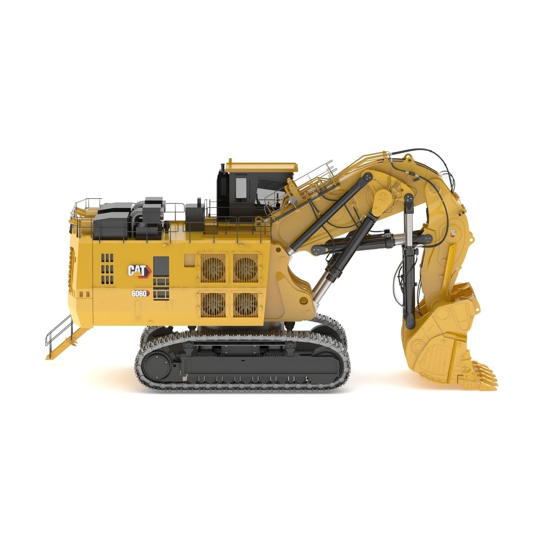 CAT 6060 Hydraulic Mining Shovel 3D Model – High Quality PBR Asset, FBX/OBJ - View 6