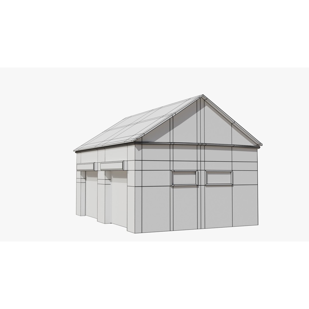 Warehouse 3D Model – Low Poly Industrial Game Asset, FBX, OBJ - View 5