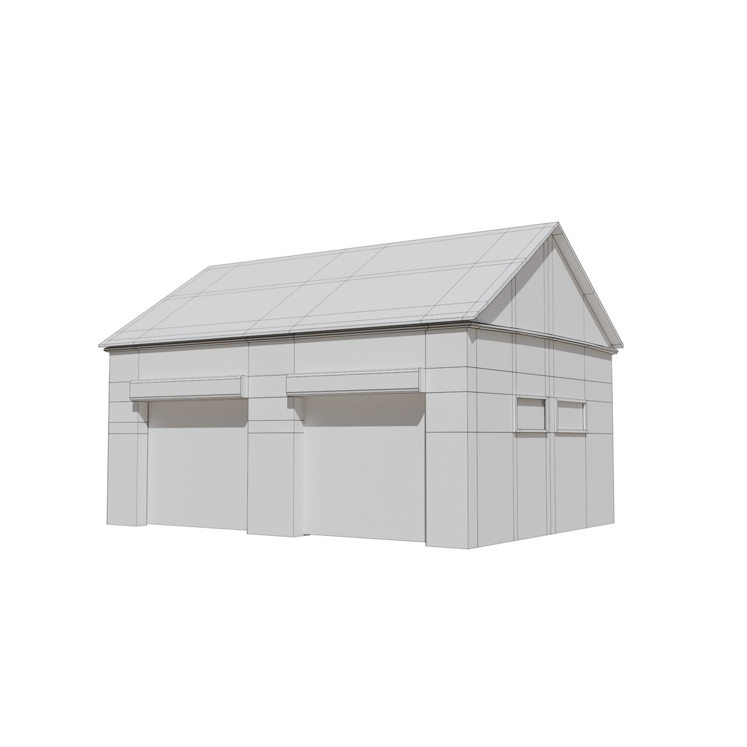 Warehouse 3D Model – Low Poly Industrial Game Asset, FBX, OBJ - View 7