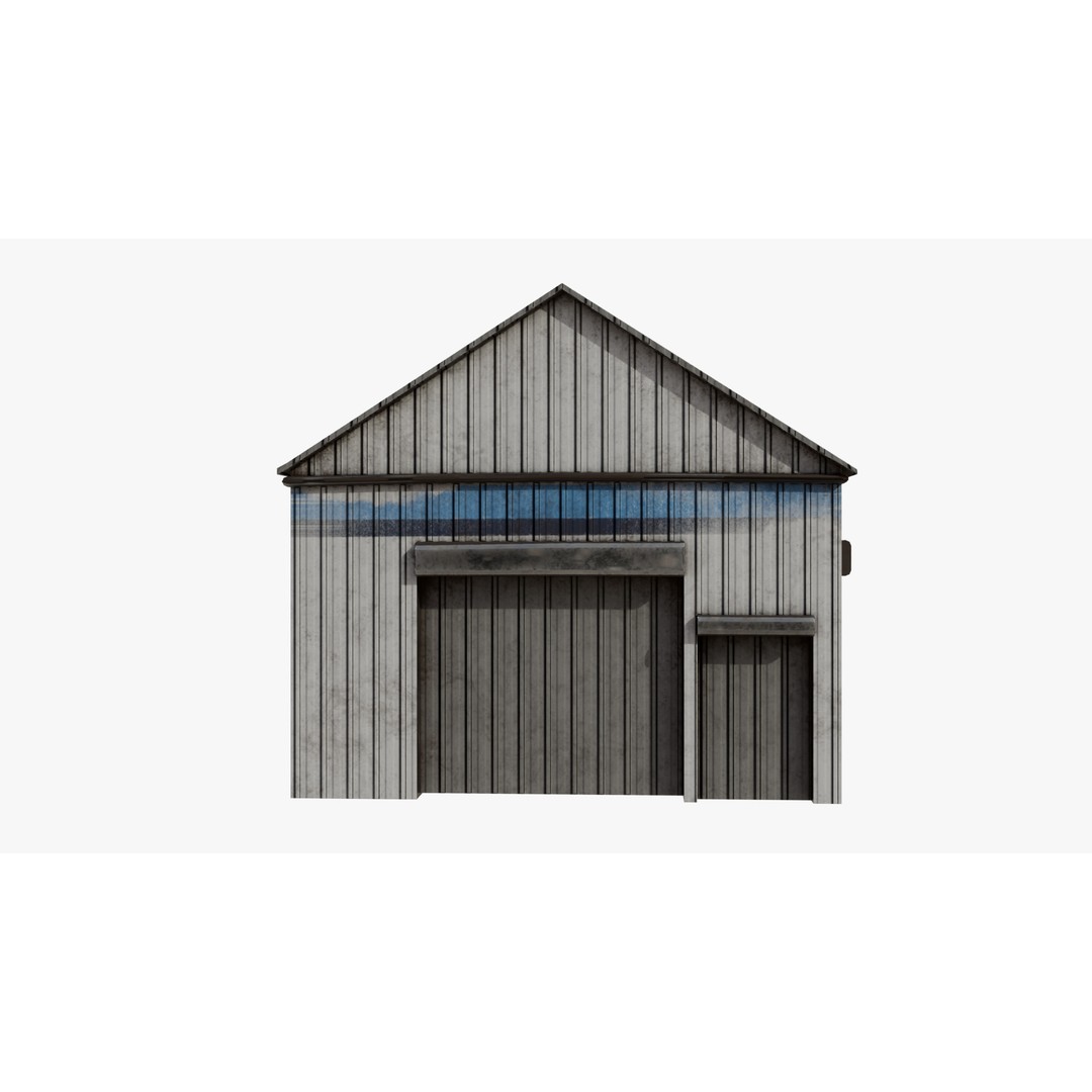 Warehouse 3D Model – Low Poly Industrial Game Asset, FBX, OBJ - View 8